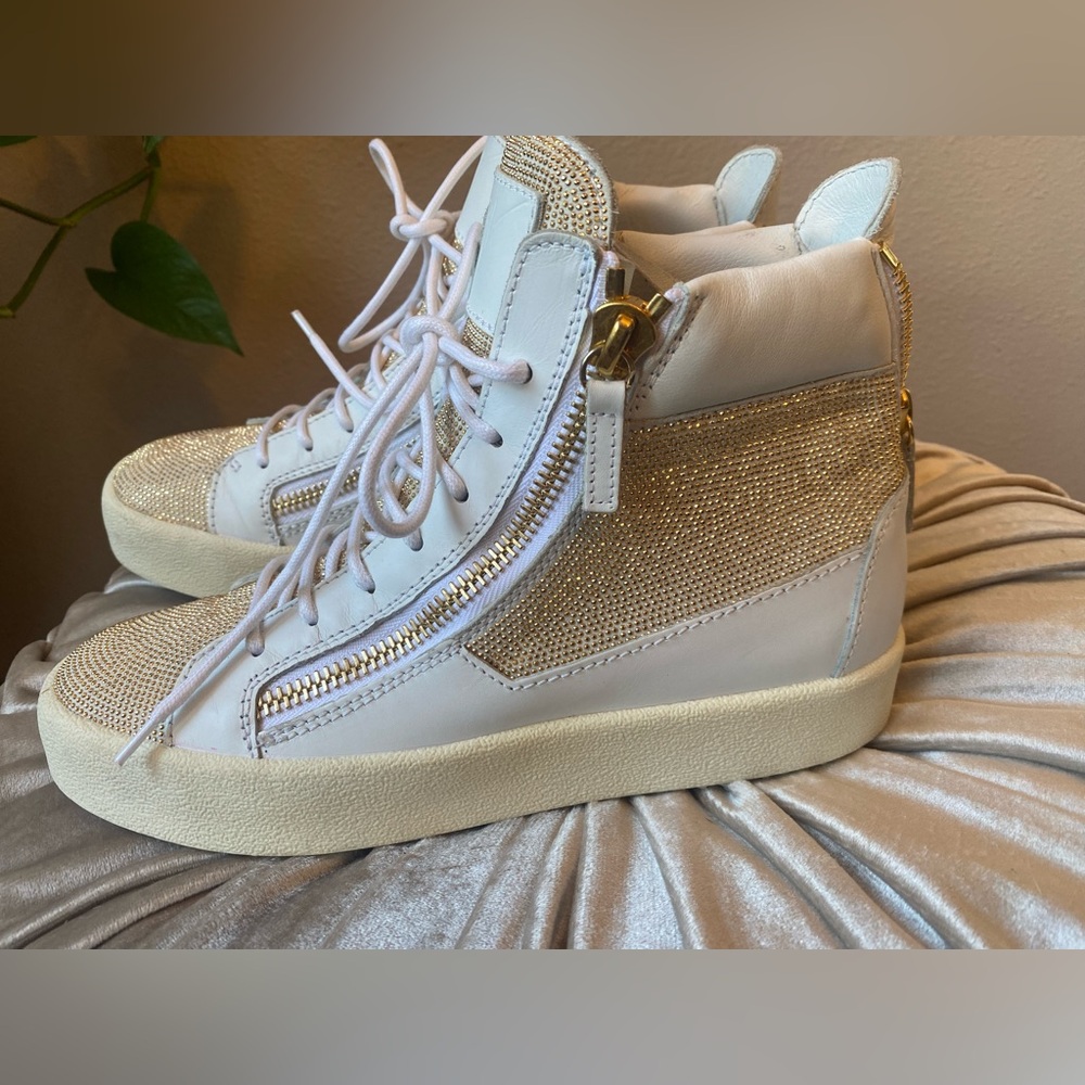 Giuseppe Zanotti LEATHER BIKER BOOTS high top sneakers Size 7.5 - Picture 7 of 9
